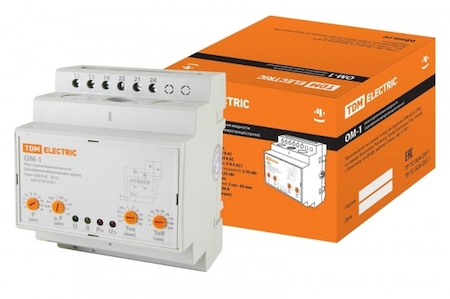 TDM ELECTRIC SQ1505-0003 Реле ограничения мощности ОМ-1 3/30-Н-01 (1ф, 3-30кВт, 4мод, с реле напр.) TDM